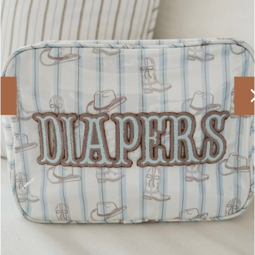KENZKUSTOMZ - Diapers XL - Western Blues Clear Coat Bag