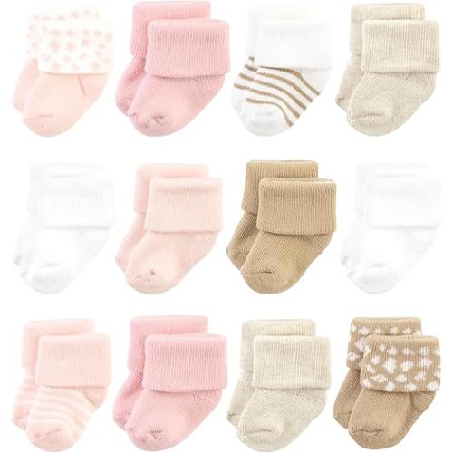 Hudson Baby baby-girls Cotton Rich Newborn and Terry Socks