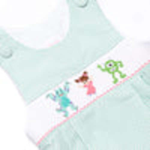 Monster Dreams Smocked Bubble, Green – Stitchy Fish