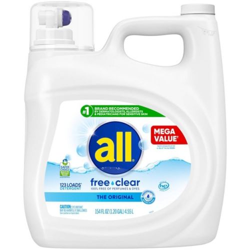 All Unscented Free Clear for Sensitive Skin HE Liquid Laundry Detergent