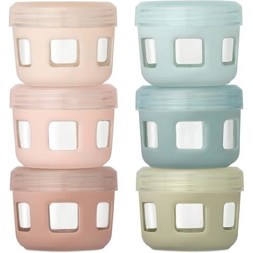 Ello Clean Start Glass Baby Food Containers 6pk - Sunny Shores