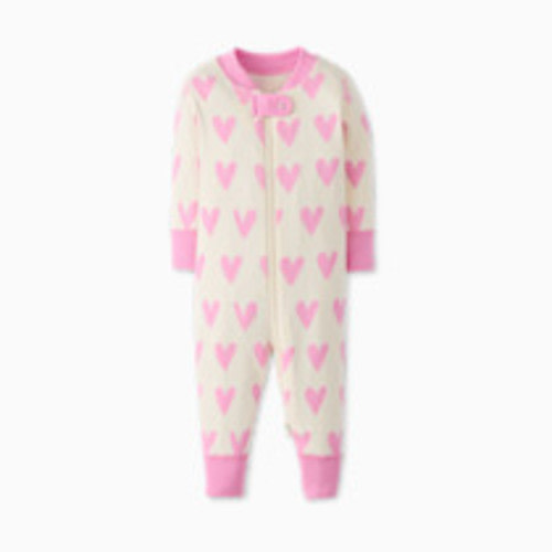 Hanna Andersson Baby Organic Cotton Footless Sleeper - Pink Hearts On Hearts, 0-3 M