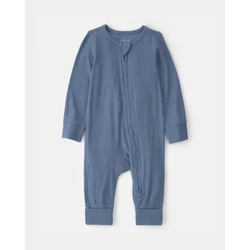 Baby Boy 2-Way Zip PurelySoft Sleep & Play Pajama - Blue | Carter's