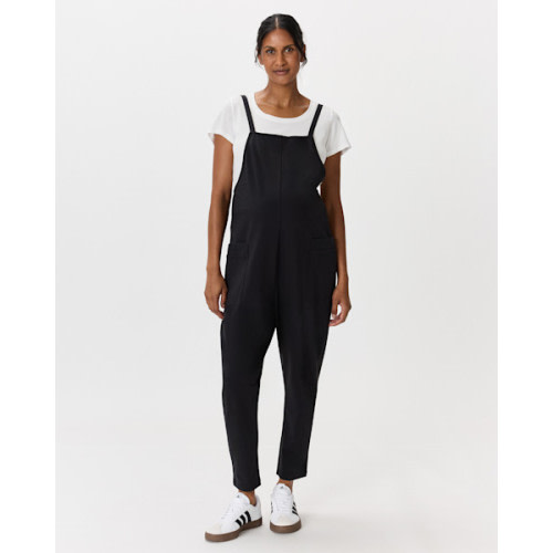Organic Cotton Maternity Overalls in Black