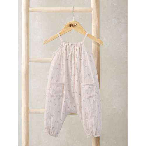 Mamas & Papas Pink Floral Print Crinkle Romper
