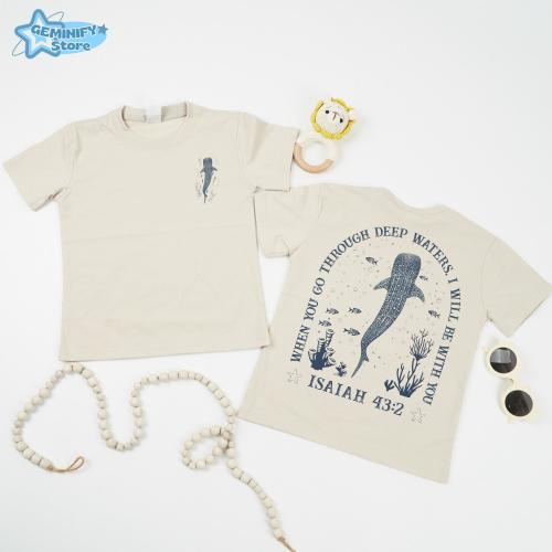 Whale Shark Isaiah 43:2 Toddler, Shark Kids Shirt, Faith Shirt, Christian Ocean Shirt, Summer Christian Kids Shirt, Bible Verse Toddler