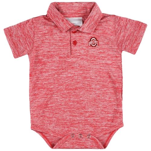 Ohio State Buckeyes Two Feet Ahead Newborn & Infant Space-Dye Golf Polo Bodysuit - Scarlet