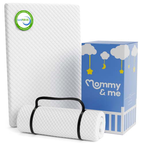 Mommy&Me Pack and Play Mattress Pad (38"x26"x1") with Soft Washable Breathable Cover, Waterproof, CertiPUR-US Certified Foam, Pack&Play Topper C108