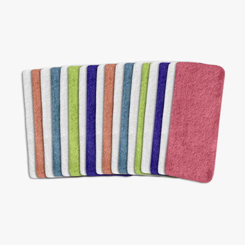Mainstays Cotton Washcloths 18-Pack Soft Absorbent Set for Face and Quick Cleanups