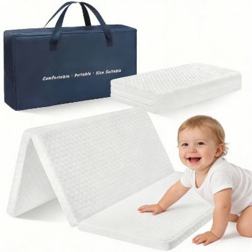 MYKKO Pack and Play Mattress Pad, 38"x26" Crib Mattress Tri-Fold Foam | Fits Graco Pack n Play Mattress, Baby Trend, | Portable Waterproof
