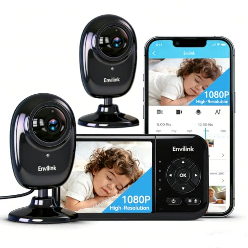 No WiFi Baby Monitor, 2 Cameras & 2.8'' Parent Screen 1080P High Definition Screen, Baby Monitor with Camera and Audio, Night Vision, 2-Way Talk, VOX, 5 Lullabies for Home Use