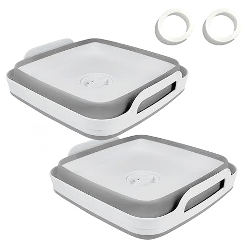 GIMWA Collapsible Wash Basin with Drain Plug - 2.4 Gallon Foldable Kitchen Sink for Baby Bottles, RV Camping, Space-Saving Dish Tub (Gray-Gray)