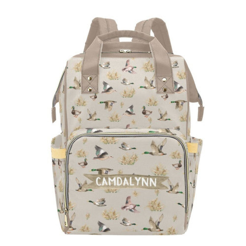 Personalized Mallard Duck Diaper Backpack: Hunting Baby Bag, Expecting Mom Gift
