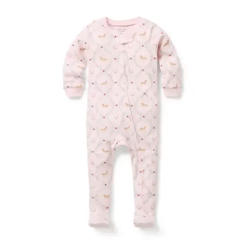Baby Bubble Pink Horse Baby Organic Cotton Horse Footed Pajama by Janie and Jack