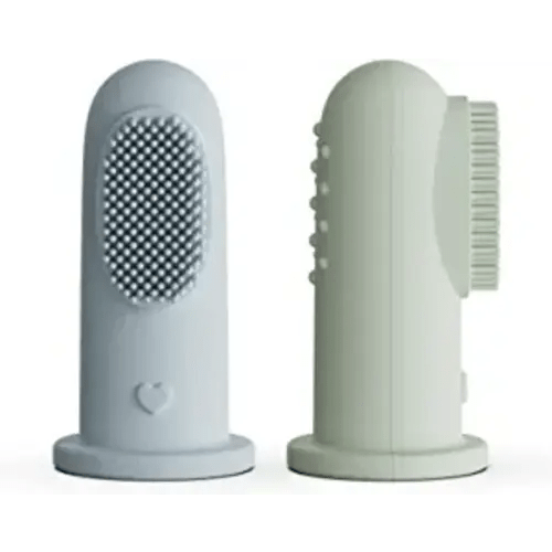 Moonkie Baby Toothbrush Finger Toothbrush Oral Cleaner Kit for 3 Months +, 2 Pcs (Cloud/Mint)