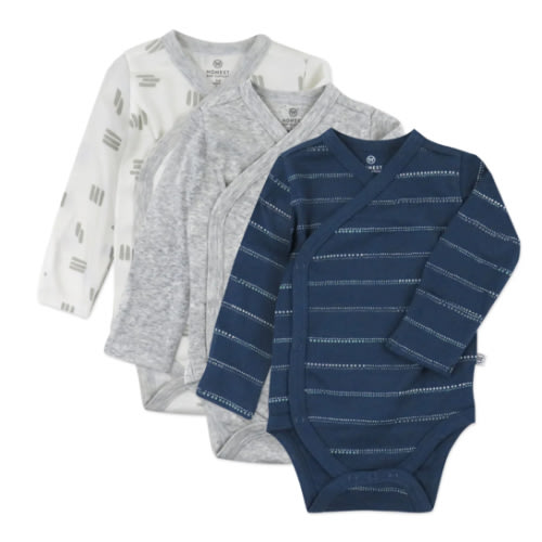 3-Pack Organic Cotton Long Sleeve Side-Snap Bodysuits | Honest Baby Clothing