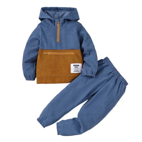 5T Toddler Baby Boys Clothes Baby Boys Outfits 5T Baby Boys Long Sleeve Hooded Top Pants 2PCS Set Blue