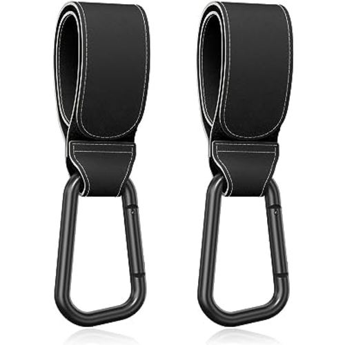 Gukeniu Baby Stroller Hooks for Hanging Bags, Universal Stroller Clips Stroller Accessories Hook Mommy Hook for Stroller, Diaper Bag, Shopping Bag, Purse, Backpack (Black, 2 Pack)