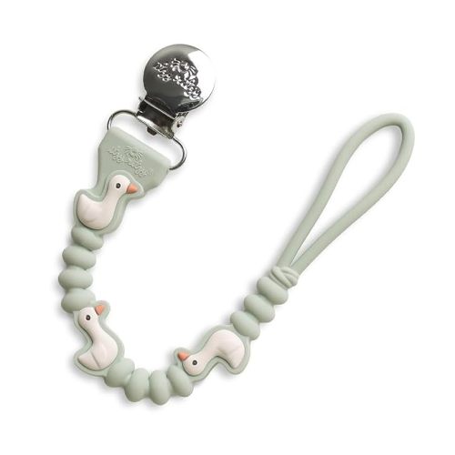 Itzy Ritzy Silicone Pacifier Clip, Baby Pacifier Holder Clip (Goose)