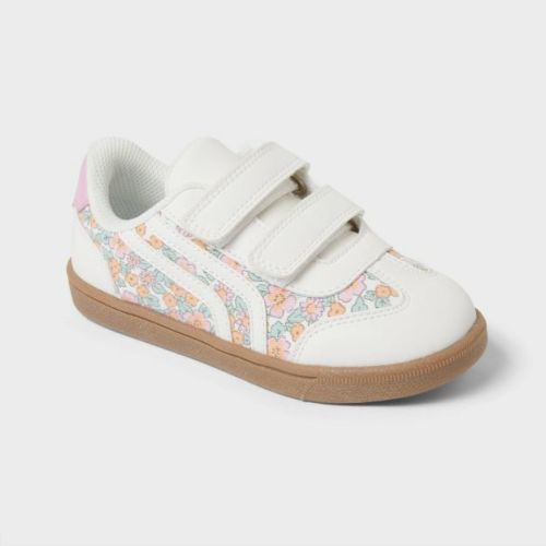 Toddler Dakota Retro Hook and Loop Closure Floral Court Sneakers - Cat & Jack™ White 5T
