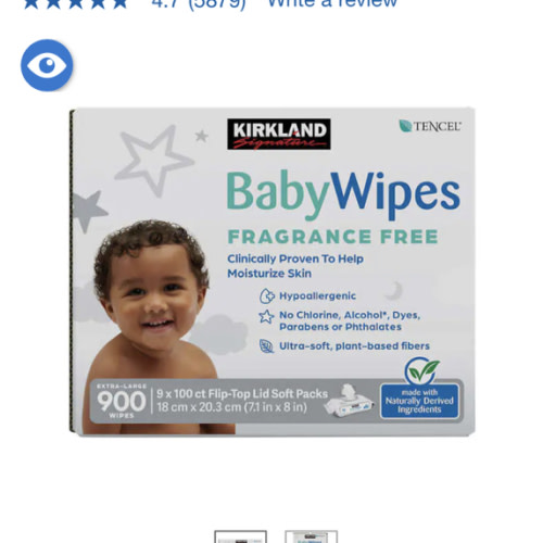 Kirkland Signature Baby Wipes Fragrance Free, 900-count | Costco