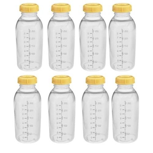 Medela Breastmilk Collection Storage Feeding Bottle with Lids, 8 Pack (8 Bottles and 8 Lids) 8oz/250ml
