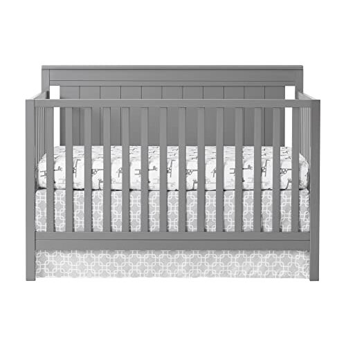 Oxford Baby Lazio 4-in-1 Convertible Crib, Dove Gray, GreenGuard Gold Certified