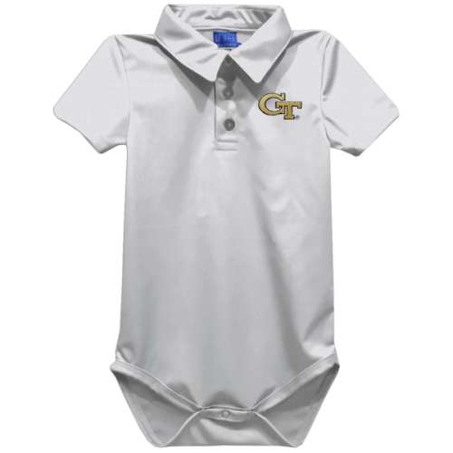 Georgia Tech Yellow Jackets Vive La Fete Infant Polo Bodysuit - White, 6mo