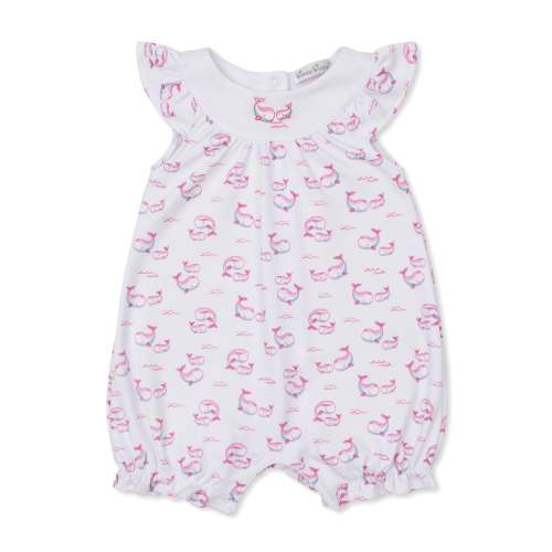 Whale Pods Pink Short Playsuit