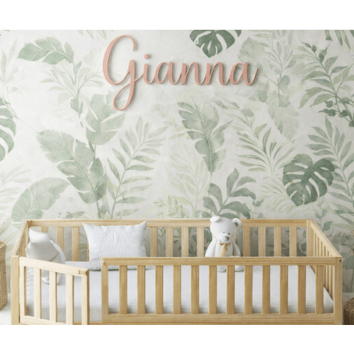 Gianna Montessori Floor Bed with Gate | Convertible Toddler Twin Bed – Custom Kids Furniture