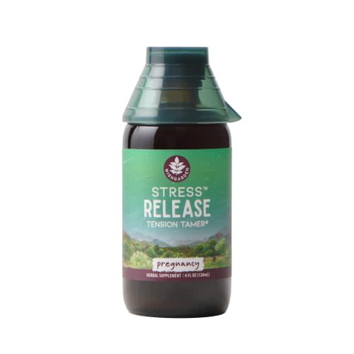 WishGarden Herbs Stress Release for Pregnancy, Herbal Tincture, 4oz | Lemon Balm & Chamomile, Nervous System Support, Postpartum-Safe, USDA Organic, Vegan
