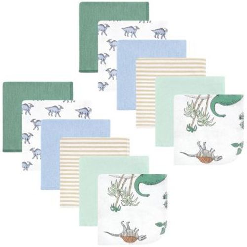 Hudson Baby Infant Boy Flannel Washcloths, Boy Dino World 12Pk, One Size