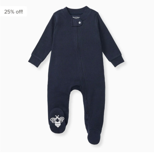 Solid Rib Organic Cotton Sleep & Play - Midnight