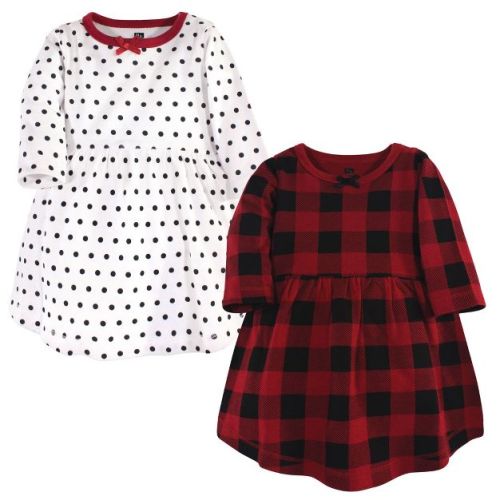 Luvable Friends Hudson Baby Long-Sleeve Dresses 2pk