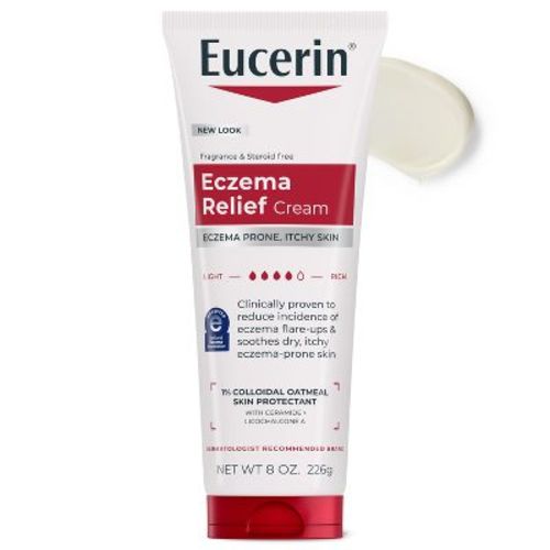 Eucerin Eczema Relief Body Cream for Dry Skin Unscented - 8oz: Moisturizing, Contains Ceramides, Tube