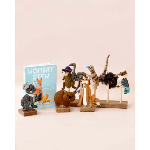 Wombat Stew Finger Puppets Set (Official Scholastic Australia Licensed)