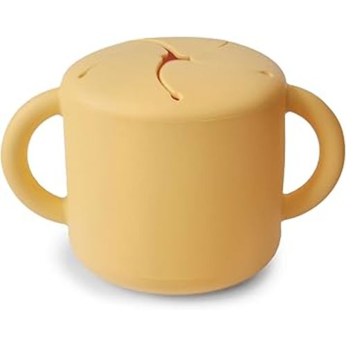 mushie Silicone Snack Cup | Spill Proof Food Container for Toddler and Baby (Daffodil)