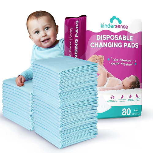 KinderSense White Absorbent Diaper Changing Pads - 80 Pack (35x31x1 in, 2.4 lb)