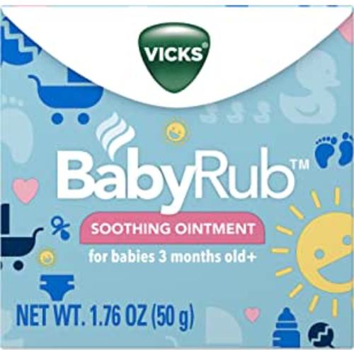 Amazon.com: Vicks BabyRub Chest Rub Ointment with Soothing Aloe, Eucalyptus, Lavender, and Rosemary, from the makers of VapoRub, 1.76 oz : Health & Household