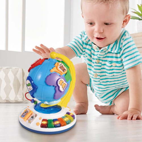 CREATITOY Multifunctional Educational Globe Toy with Whac-A-Mole, Bead-Threading, Piano & Puzzle Modes for Early Learning Development