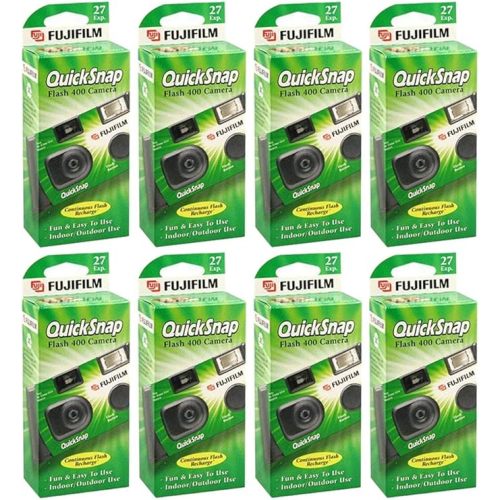 Fujifilm QuickSnap Flash 400 One Time Use 35mm Camera with Flash, 27 Exposures, 8-Pack