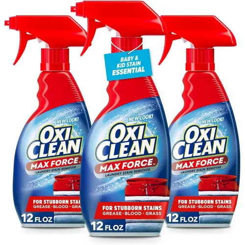OxiClean Max Force Laundry Stain Remover Spray, Newborn & Baby Essentials, Stain Treater, 12 fl oz, 3-Pack
