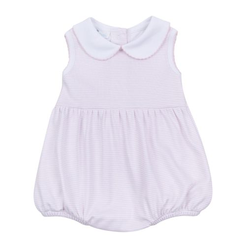 Pink Mini Stripe Sleeveless Pima Bubble
