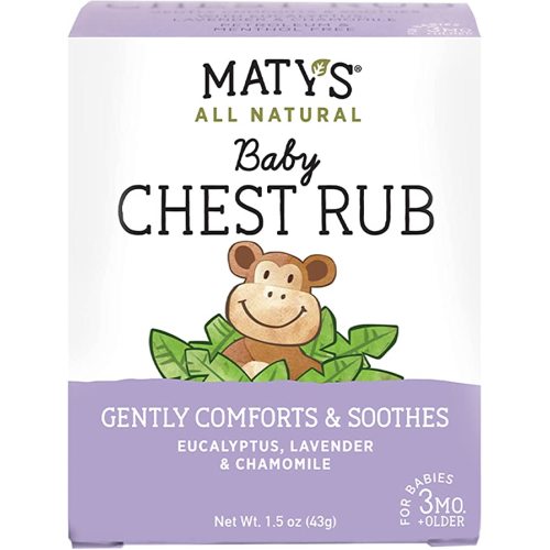 Maty's All Natural Baby Chest Rub - Petroleum Free - Made with Soothing Lavender and Chamomile - 1.5 oz.