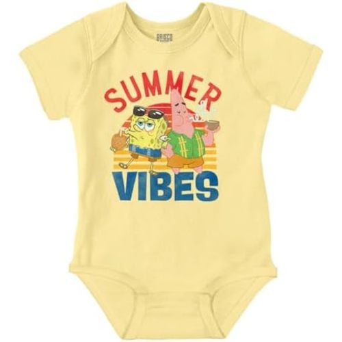 Brisco Brands SpongeBob and Patrick Summer Vibes Baby Romper Boys or Girls