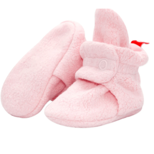 Zutano Cozie Fleece Stay-On Baby Bootie Slipper - Baby Pink