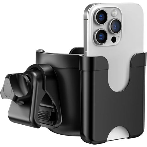 Cup Holder for Walker: Stroller Cup Holder Attachment with Phone Holder