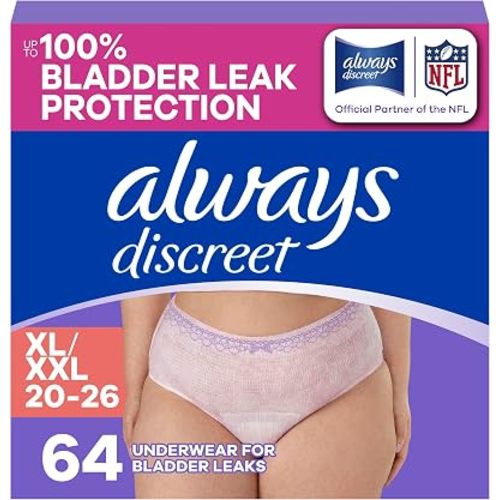 Adult Diapers for Women, Maximum Absorbency Incontinence and Postpartum Underwear Size XL/XXL, Up to 100% Leak Free Bladder Leak Protection, 64 Count​