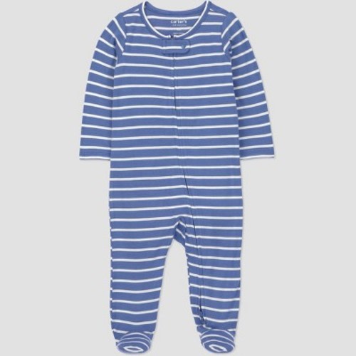 Carter's Just One You® Baby Boys' Comfy Soft Striped Long Sleeve Sleep N' Play - Blue 3M