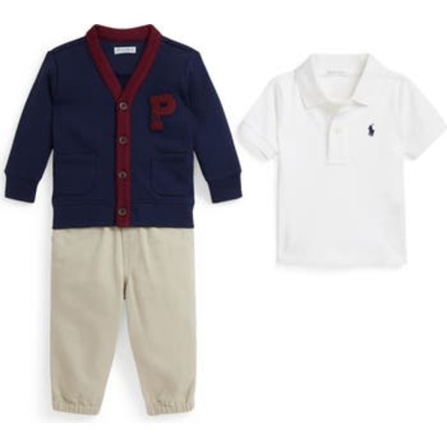 Polo, Cardigan & Pants Set, 12M